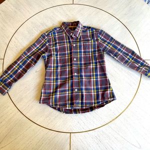 Boys Mini Boden plaid button down shirt